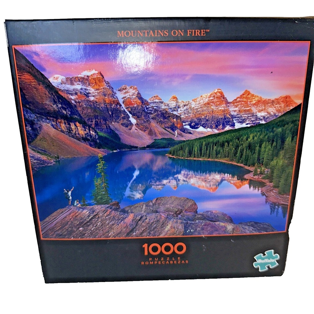 Mountains on Fire 1000 Piece Jigsaw Puzzle Banff Natl Park New Buffalo Sealed